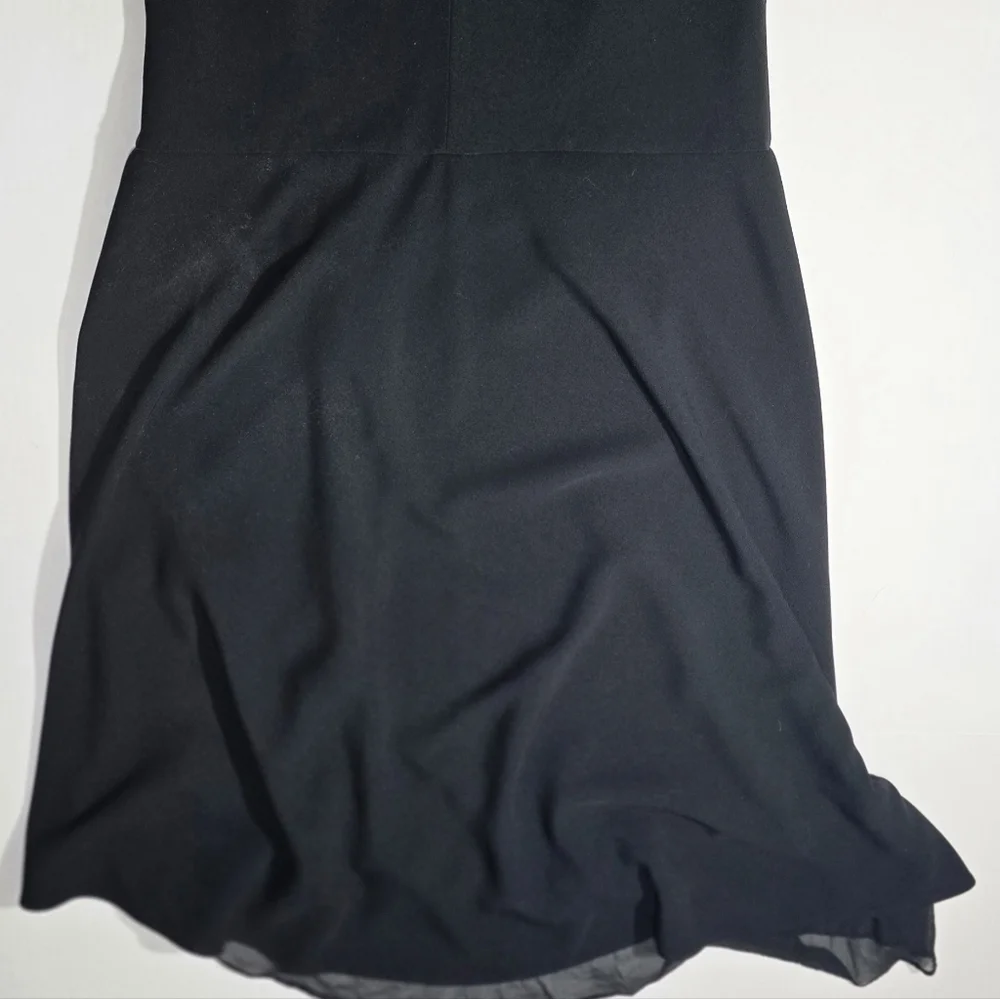 Talbots 12 Elegant Black Sleeveless Dress Ruffled Bottom & Crepe Staple Piece - Picture 9 of 13
